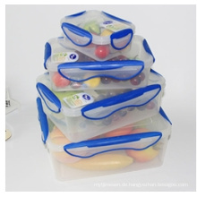 Plastik Vier-Seiten-Clips Lebensmittel-Aufbewahrungsbehälter-Set